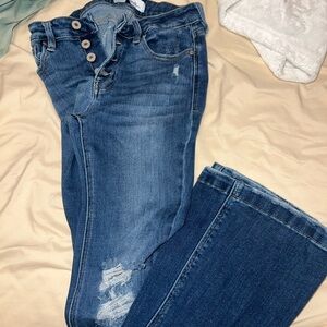 Kancan flare jeans w/ holes
